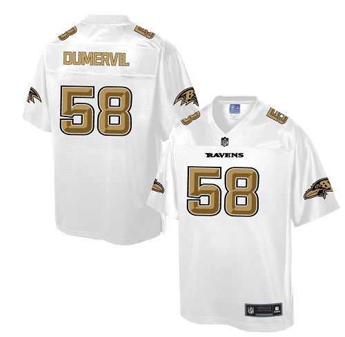 Men's Game Elvis Dumervil Nike Jersey White - #58 Pro Line Fashion NFL Baltimore Ravens